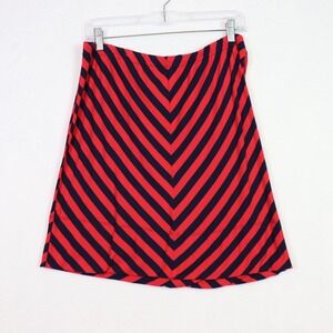 MERONA Red Navy‎ Striped A Line Knee Length Skirt Size L